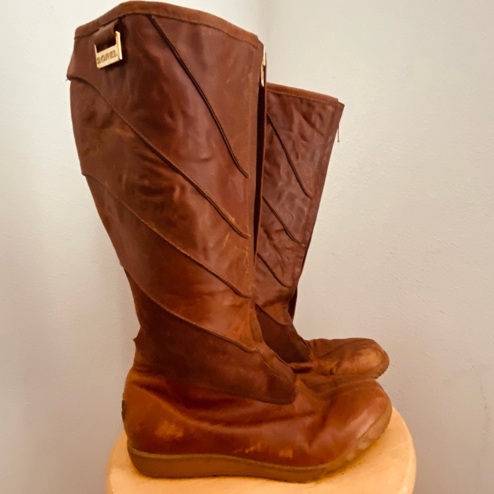 SOREL FIRENZY brown leather high boot